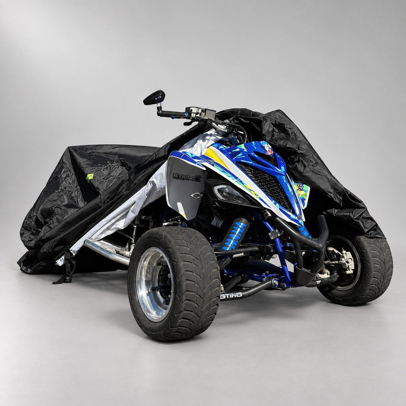 Bâche universelle RUNCOVER sur quad, présentation en studio