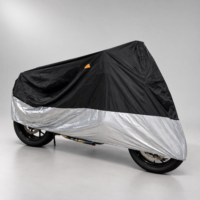 Bâche universelle RUNCOVER sur moto, présentation en studio